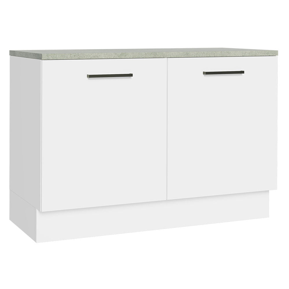 Mueble Inferior de Cocina Agata Blanco 120x84cm con Mesón sin Cajones y sin Estufa - MUEBLES INFERIORES DE COCINA | Bylmo