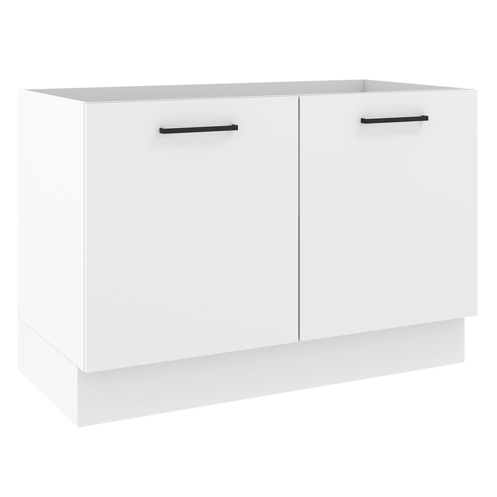 Mueble Inferior de Cocina Agata Blanco 120x81cm sin Mesón y sin Estufa con 3 Entrepaños - MUEBLES INFERIORES DE COCINA | Bylmo