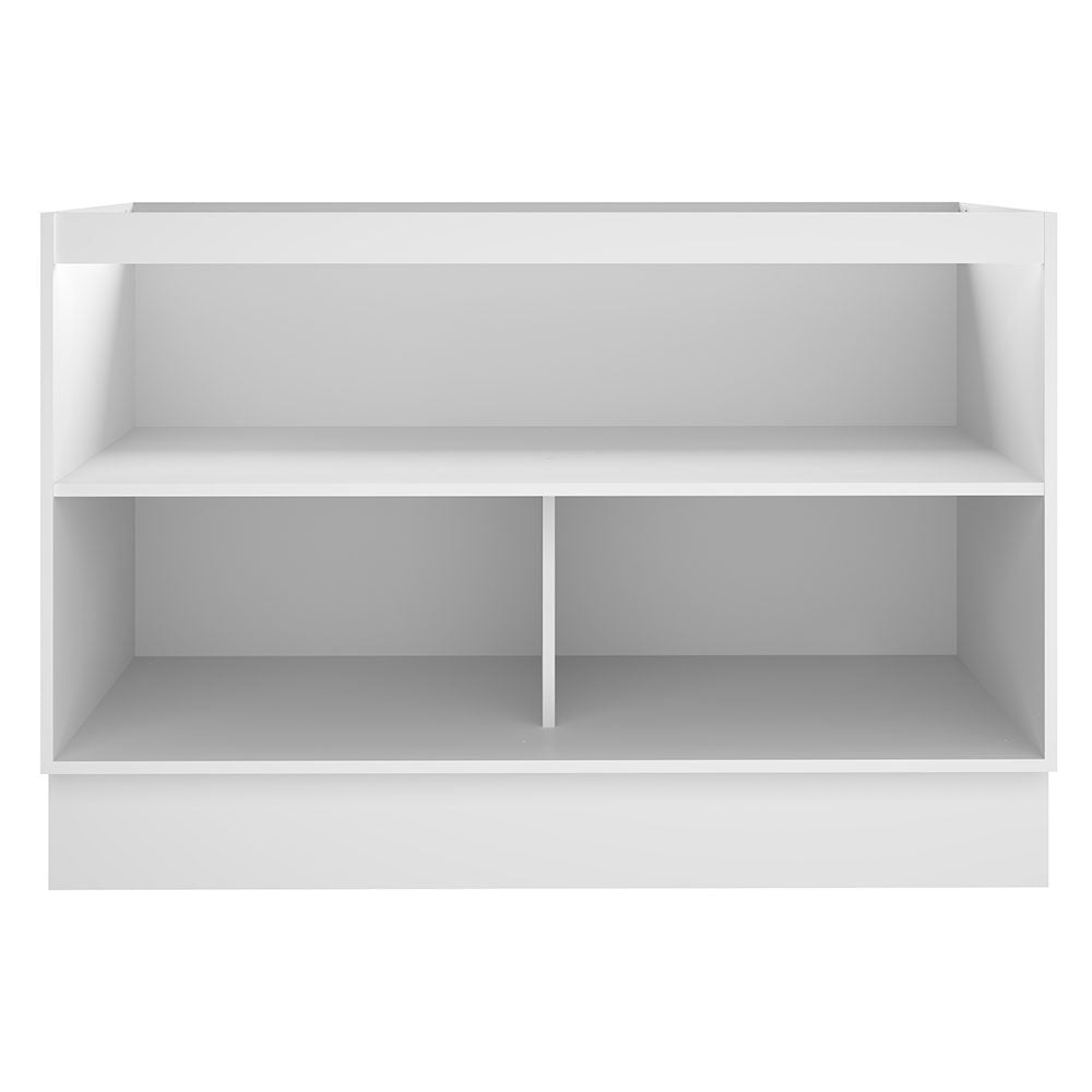 Mueble Inferior de Cocina Glamy Blanco y Marron 120x81cm sin Mesón y sin Estufa con 3 Entrepaños - MUEBLES INFERIORES DE COCINA | Bylmo