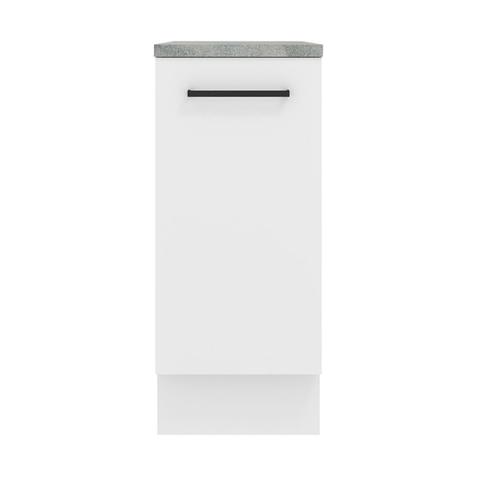 Mueble Inferior de Cocina Agata Blanco 35x84cm con Mesón de Madera y sin Estufa con 2 Entrepaños - MUEBLES INFERIORES DE COCINA | Bylmo