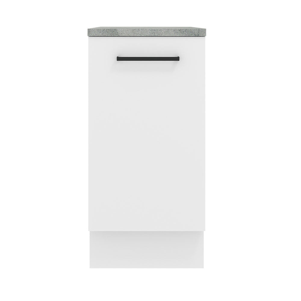 Mueble Inferior de Cocina Agata Blanco 40x84cm con Mesón de Madera y sin Estufa con 2 Entrepaños - MUEBLES INFERIORES DE COCINA | Bylmo