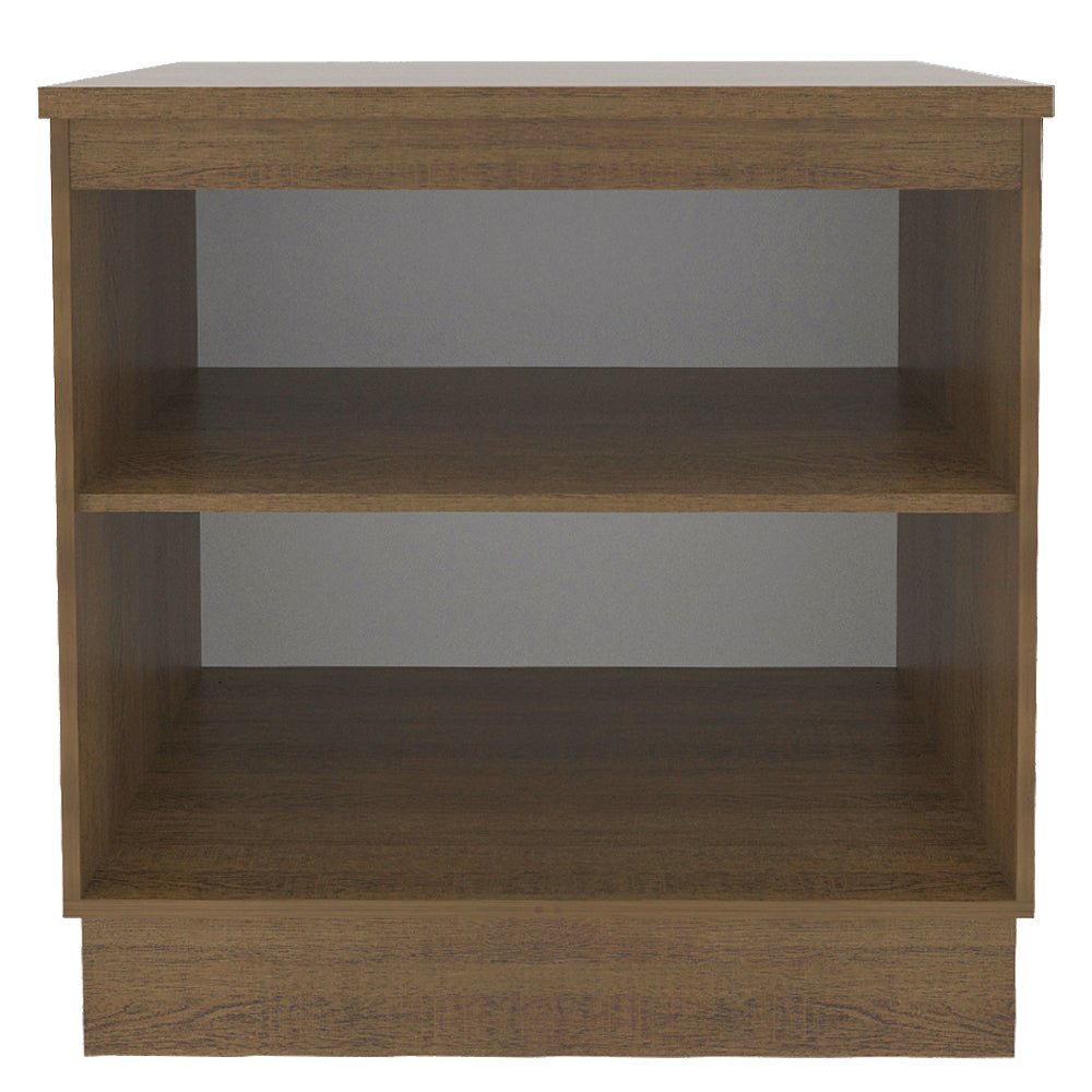 Mueble Inferior de Cocina Glamy Marron y Blanco 80x84cm con Mesón de Madera y sin Estufa con 2 Entrepaños - MUEBLES INFERIORES DE COCINA | Bylmo