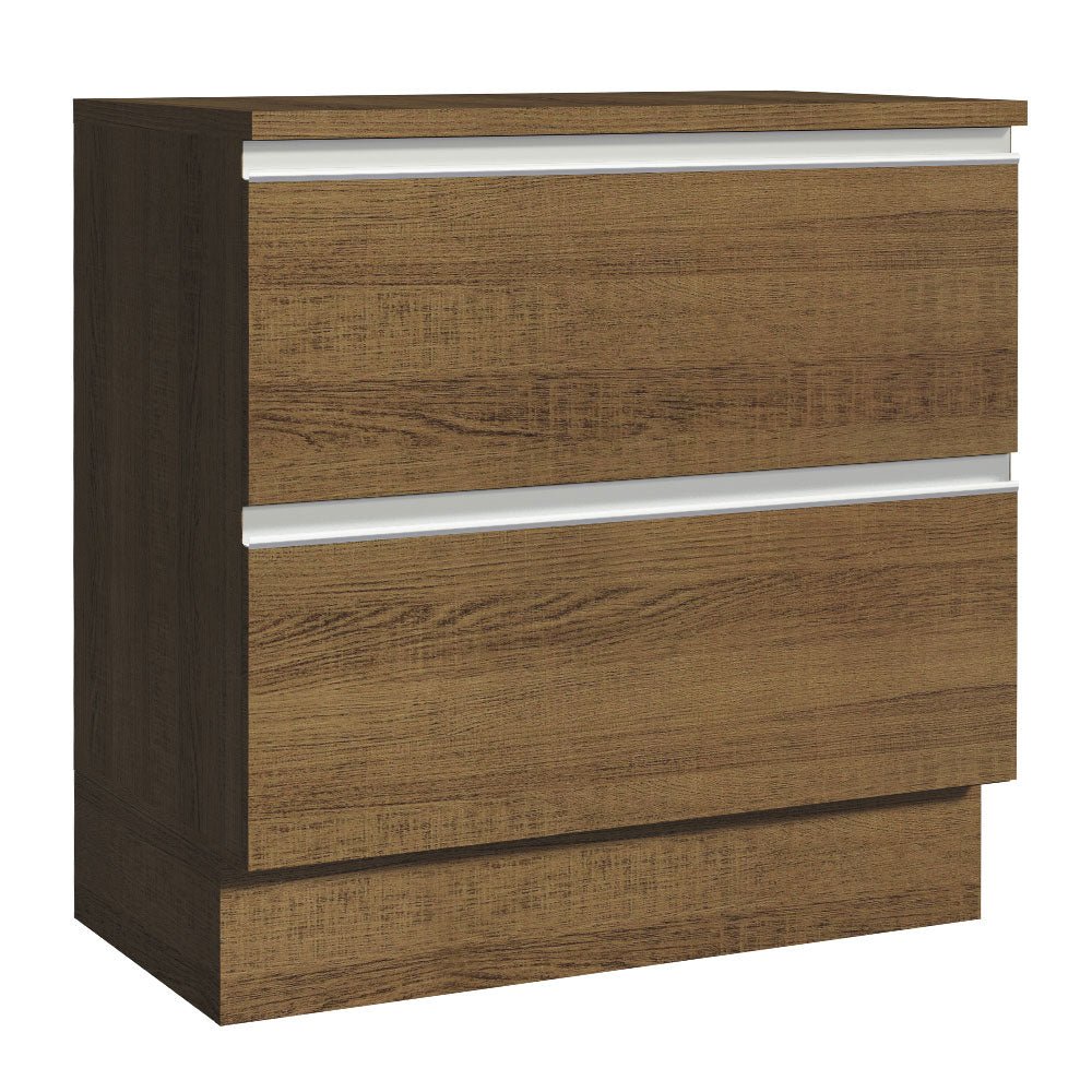 Mueble Inferior de Cocina Glamy Marron 80x84cm con Mesón de Madera y sin Estufa con 2 Cajones - MUEBLES INFERIORES DE COCINA | Bylmo