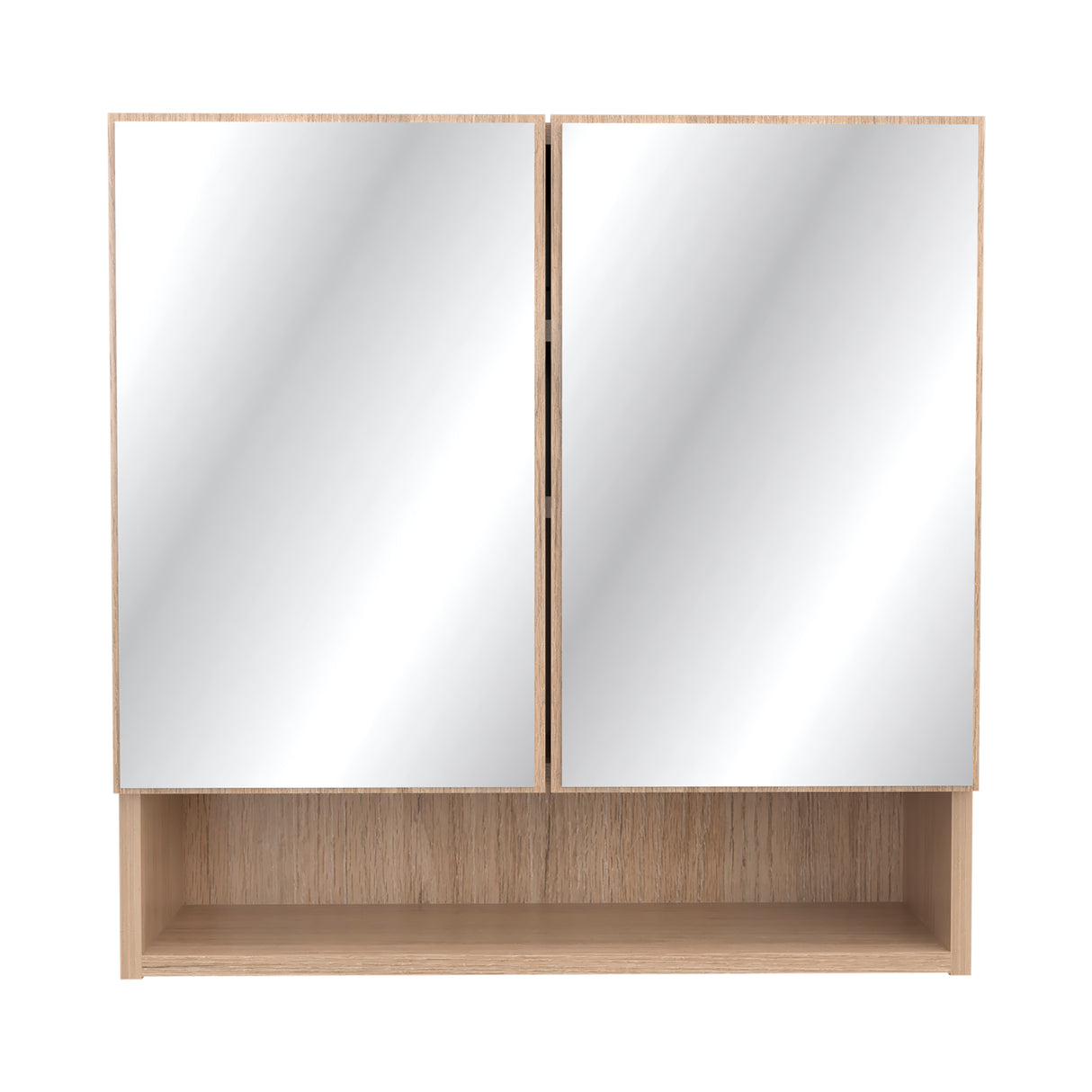 Gabinete de Baño Cuadrado Arena 60x60cm con Espejo y Tres Entrepaños - GABINETES DE BANHO | Bylmo