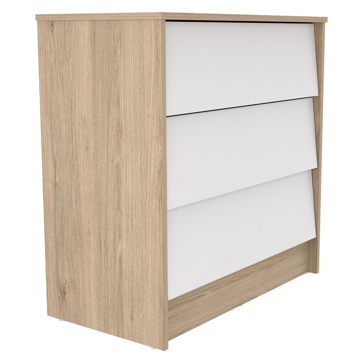 Cómoda Arena y Blanco 76x79cm con Tres Cajones - CAJONERAS Y COMODAS | Bylmo