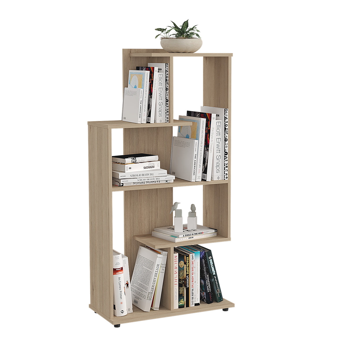 Biblioteca con Forma Irregular Arena 60x120cm con Cinco Entrepaños - BIBLIOTECAS Y ESTANTERIAS | Bylmo