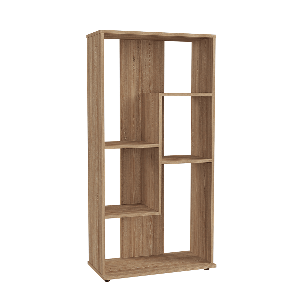 Biblioteca con Forma Irregular Amaretto 60x120cm con Cinco Entrepaños - BIBLIOTECAS Y ESTANTERIAS | Bylmo