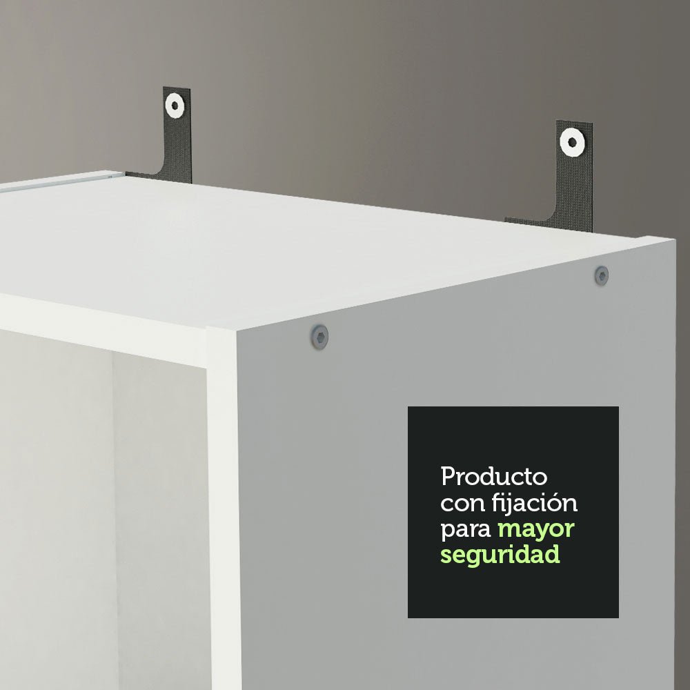 Estantería Blanco 37x204cm con Seis Compartimientos - BIBLIOTECAS Y ESTANTERIAS | Bylmo