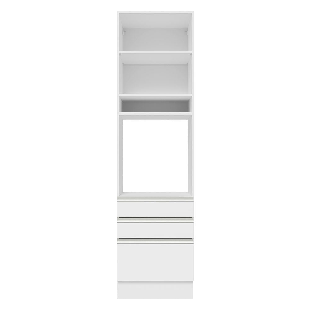 Mueble Microondas Glamy Blanco 60x225cm con Tres Cajones y con Patas - ALACENAS Y MUEBLES MICROONDAS | Bylmo
