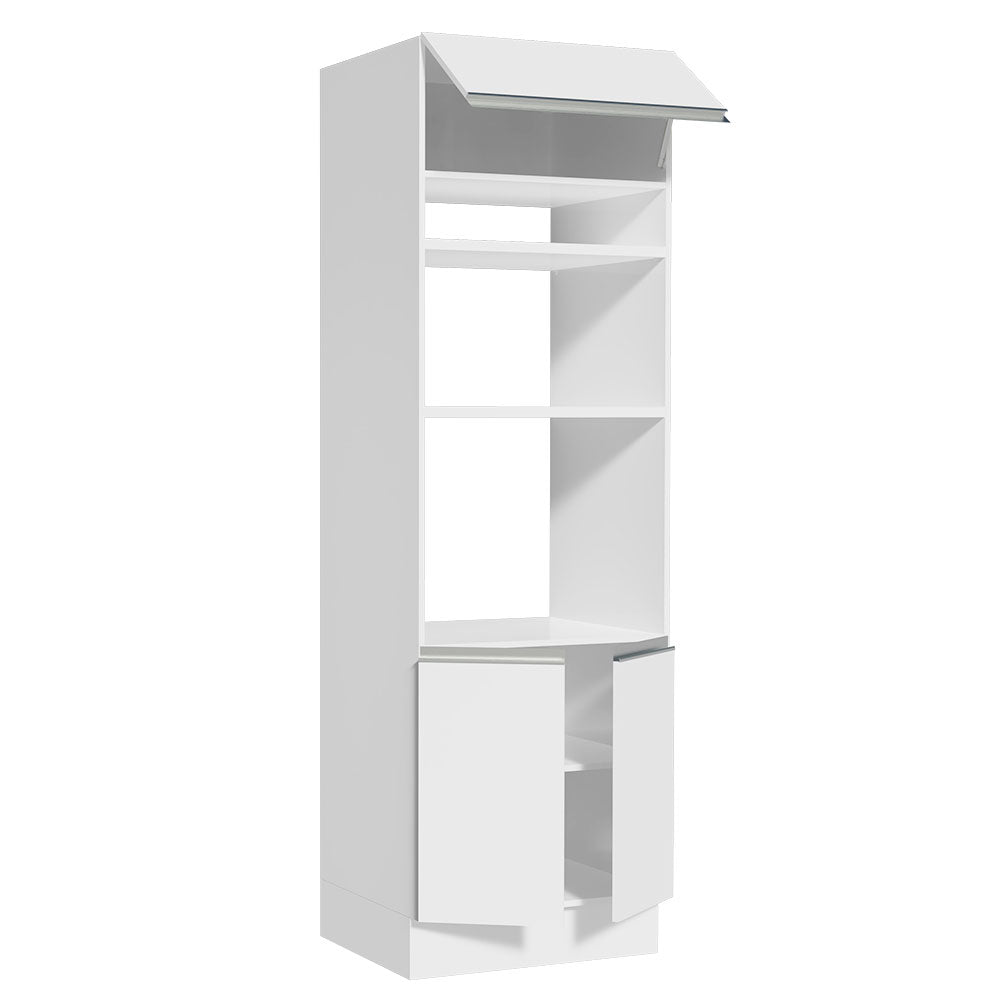 Mueble Microondas Glamy Blanco 70x225cm sin Cajones y con Patas - ALACENAS Y MUEBLES MICROONDAS | Bylmo