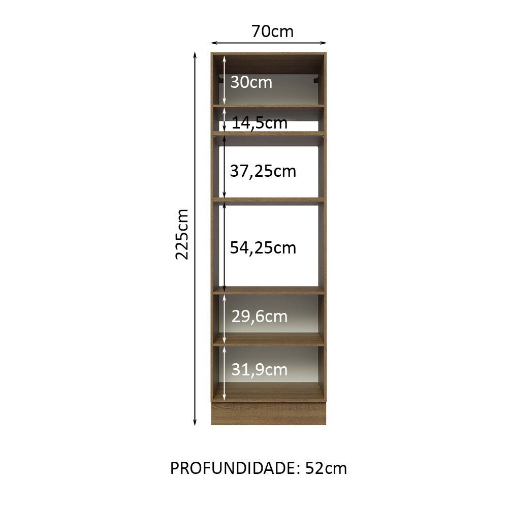 Mueble Microondas Glamy Marron 70x225cm sin Cajones y con Patas - ALACENAS Y MUEBLES MICROONDAS | Bylmo