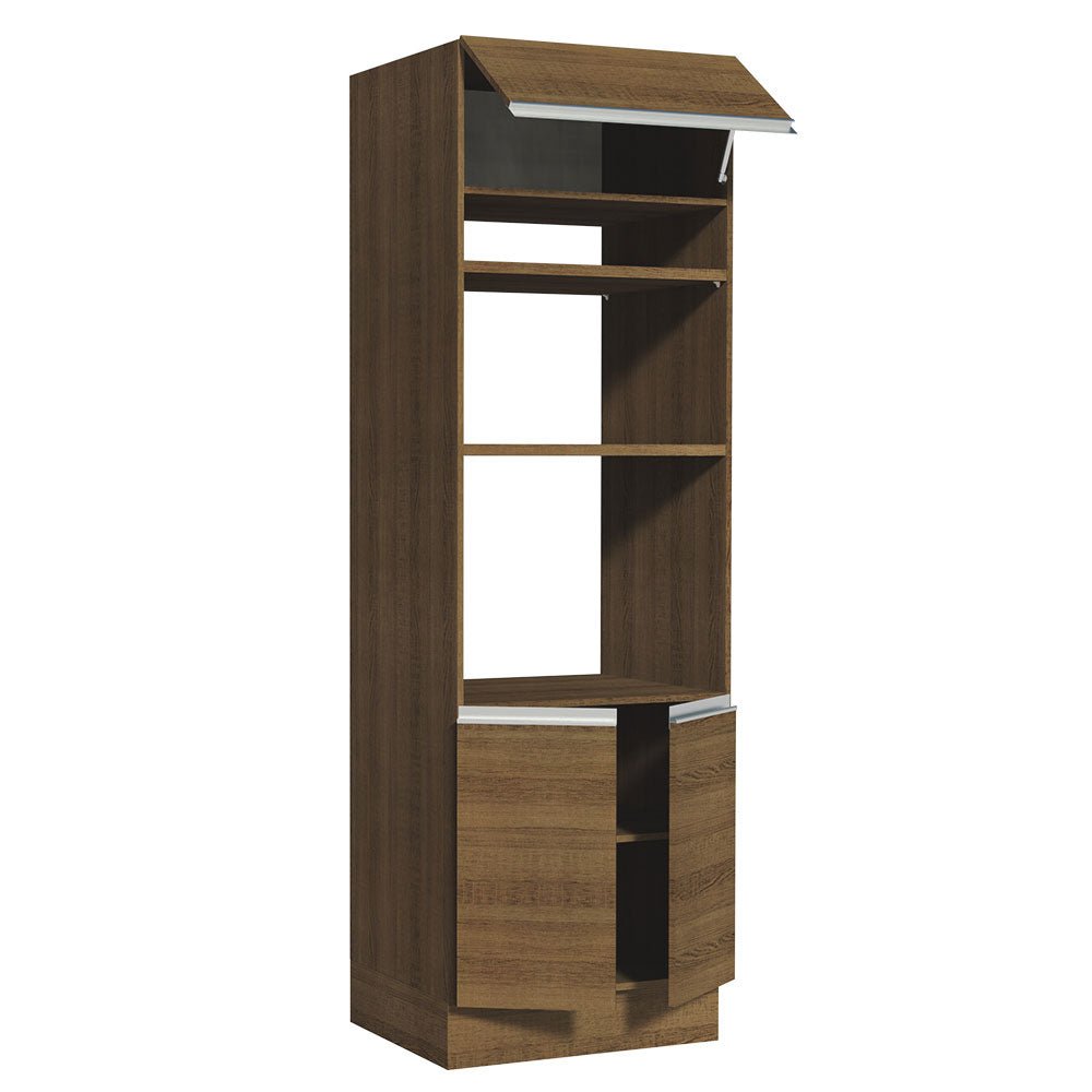 Mueble Microondas Glamy Marron 70x225cm sin Cajones y con Patas - ALACENAS Y MUEBLES MICROONDAS | Bylmo