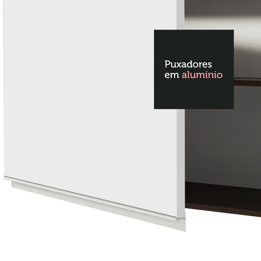 Mueble Microondas Glamy Marron y Blanco 70x225cm sin Cajones y con Patas - ALACENAS Y MUEBLES MICROONDAS | Bylmo