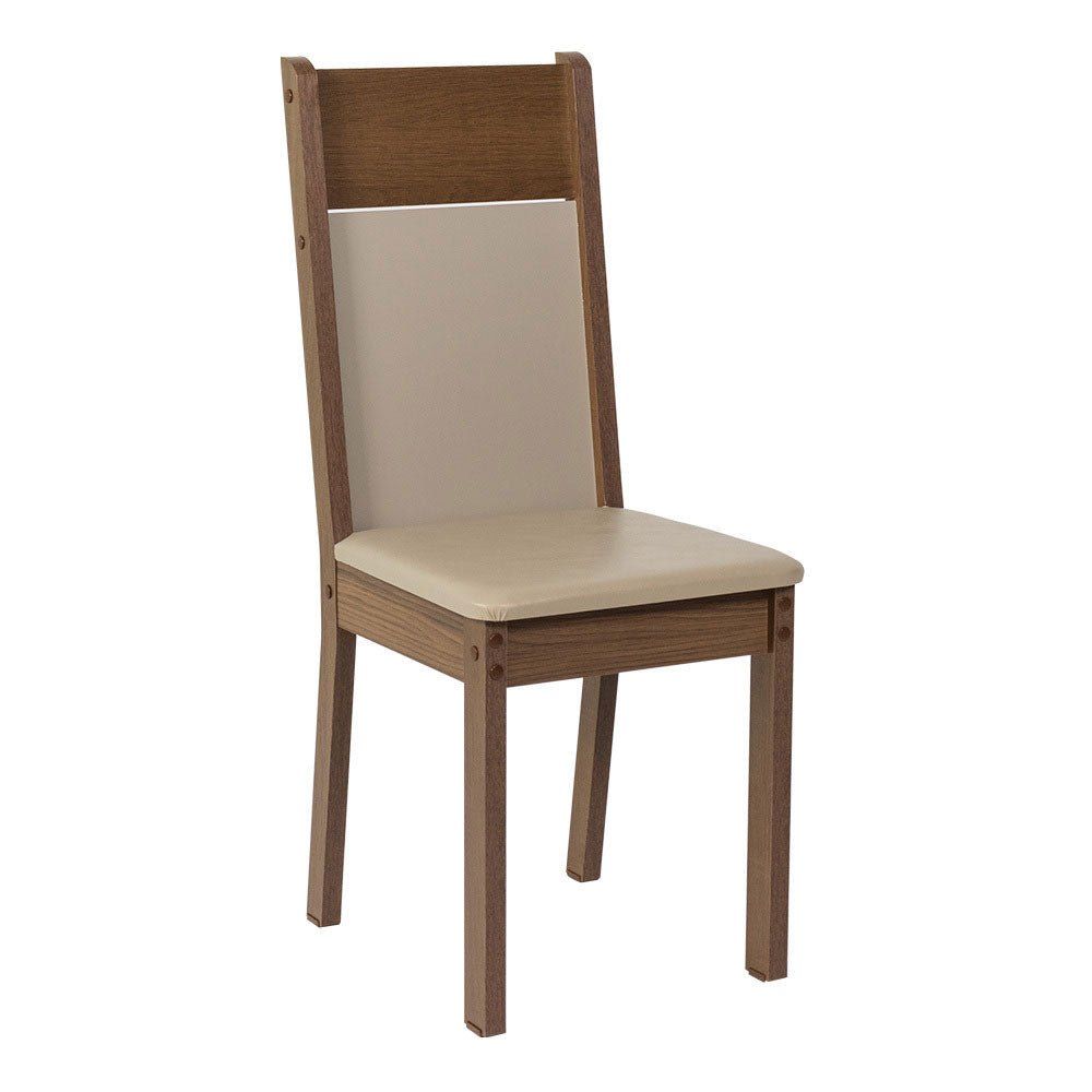 Kit x 4 Sillas Comedor Marron y Crema 40x98cm con Espaldar y de Asiento Cuadrado - SILLAS Y BUTACOS | Bylmo