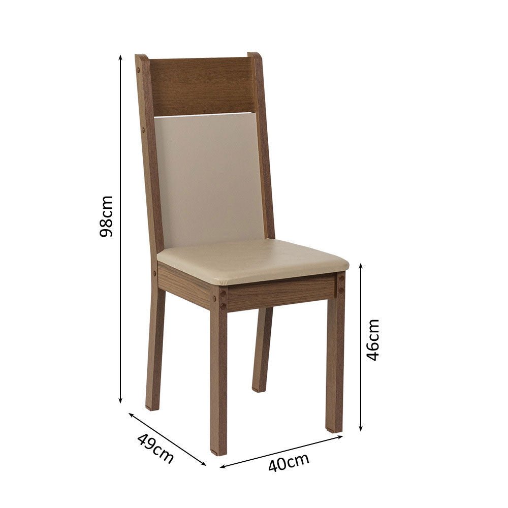 Kit x 6 Sillas Comedor Marron y Crema 40x98cm con Espaldar y de Asiento Cuadrado - SILLAS Y BUTACOS | Bylmo
