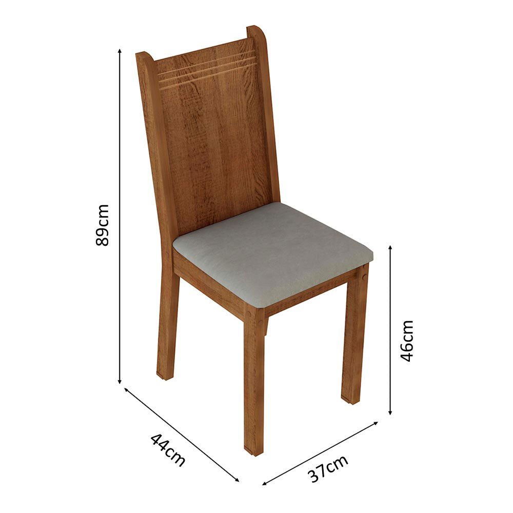Kit x 4 Sillas Comedor Marron y Beige 37x89cm con Espaldar y de Asiento Cuadrado - SILLAS Y BUTACOS | Bylmo