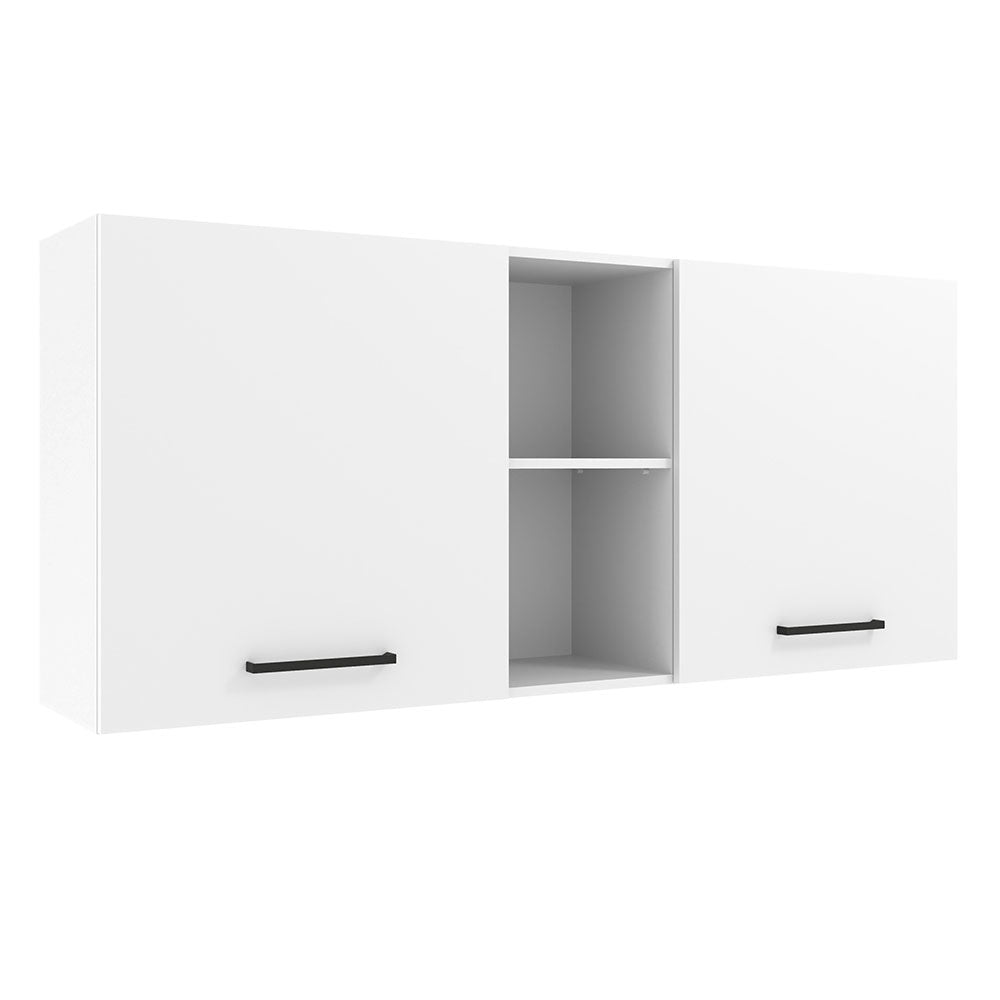 Gabinete de Cocina Agata Blanco 150x66cm Flotante con Dos Puertas - ALACENAS Y MUEBLES MICROONDAS | Bylmo