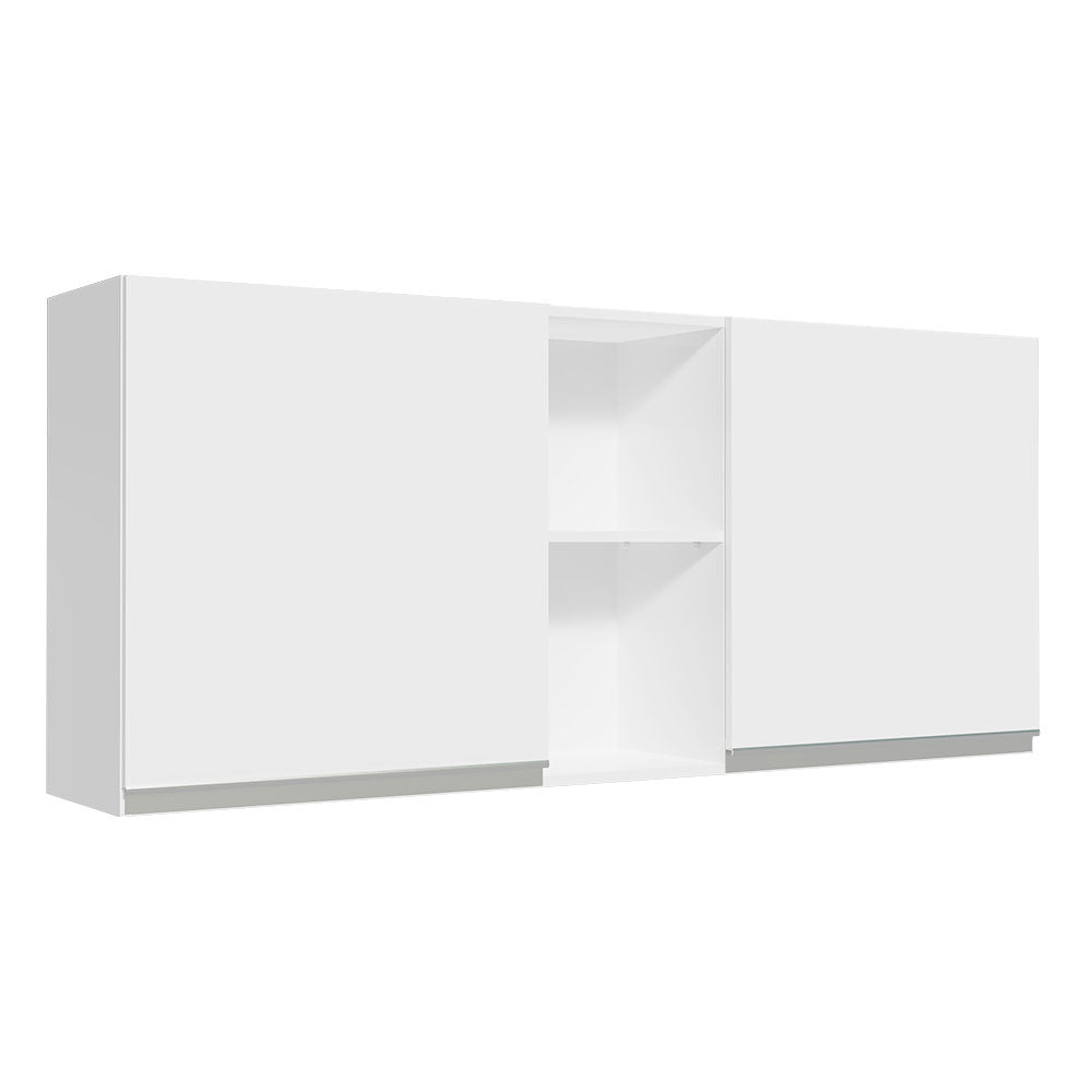 Gabinete de Cocina Glamy Blanco 150x66cm Flotante con Dos Puertas - ALACENAS Y MUEBLES MICROONDAS | Bylmo