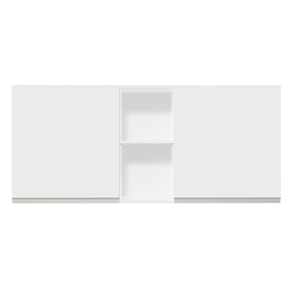 Gabinete de Cocina Glamy Blanco 150x66cm Flotante con Dos Puertas - ALACENAS Y MUEBLES MICROONDAS | Bylmo