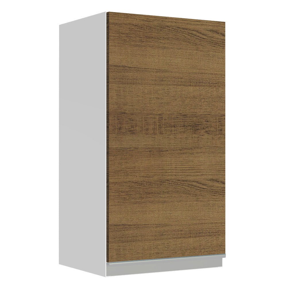 Gabinete de Cocina Glamy Blanco y Marron 35x66cm Flotante con Una Puerta - ALACENAS Y MUEBLES MICROONDAS | Bylmo