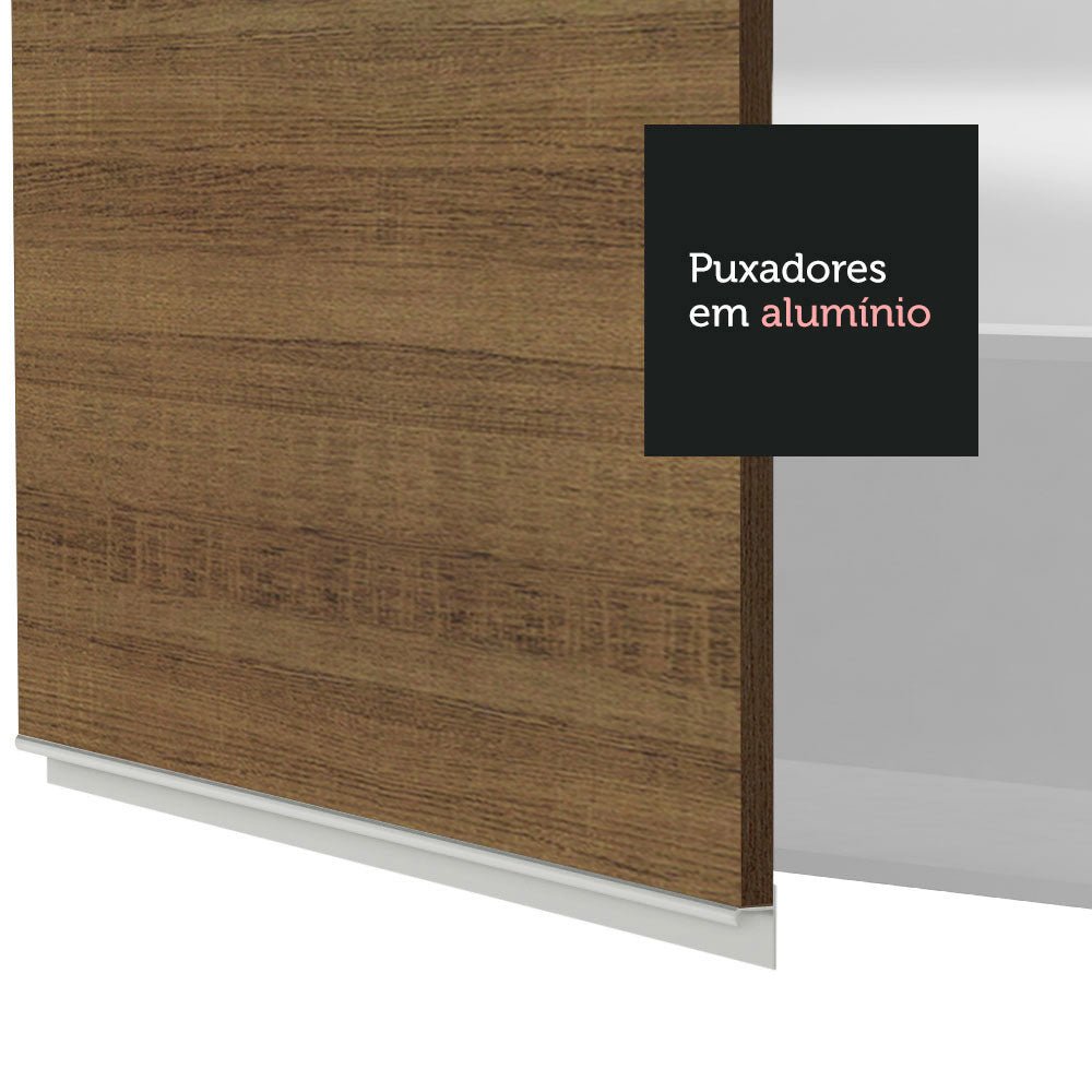 Gabinete de Cocina Glamy Blanco y Marron 35x66cm Flotante con Una Puerta - ALACENAS Y MUEBLES MICROONDAS | Bylmo