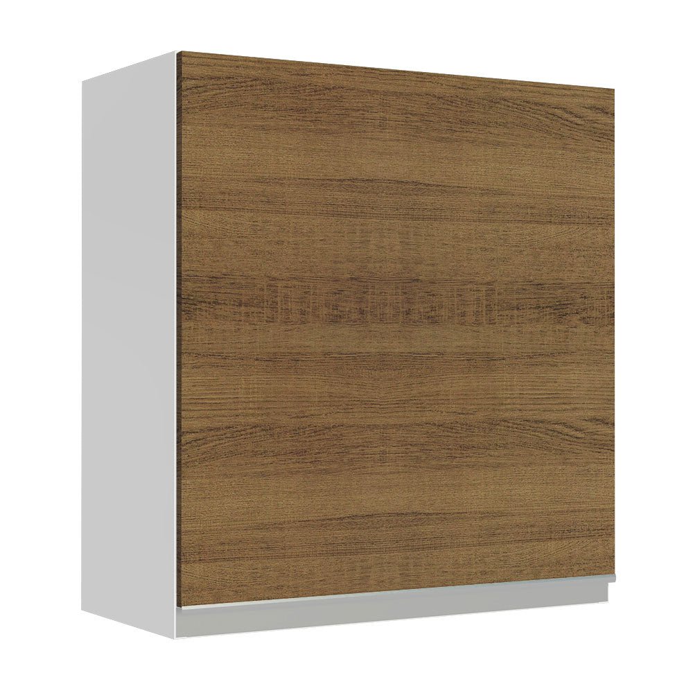 Gabinete de Cocina Glamy Blanco y Marron 60x66cm Flotante con Una Puerta - ALACENAS Y MUEBLES MICROONDAS | Bylmo