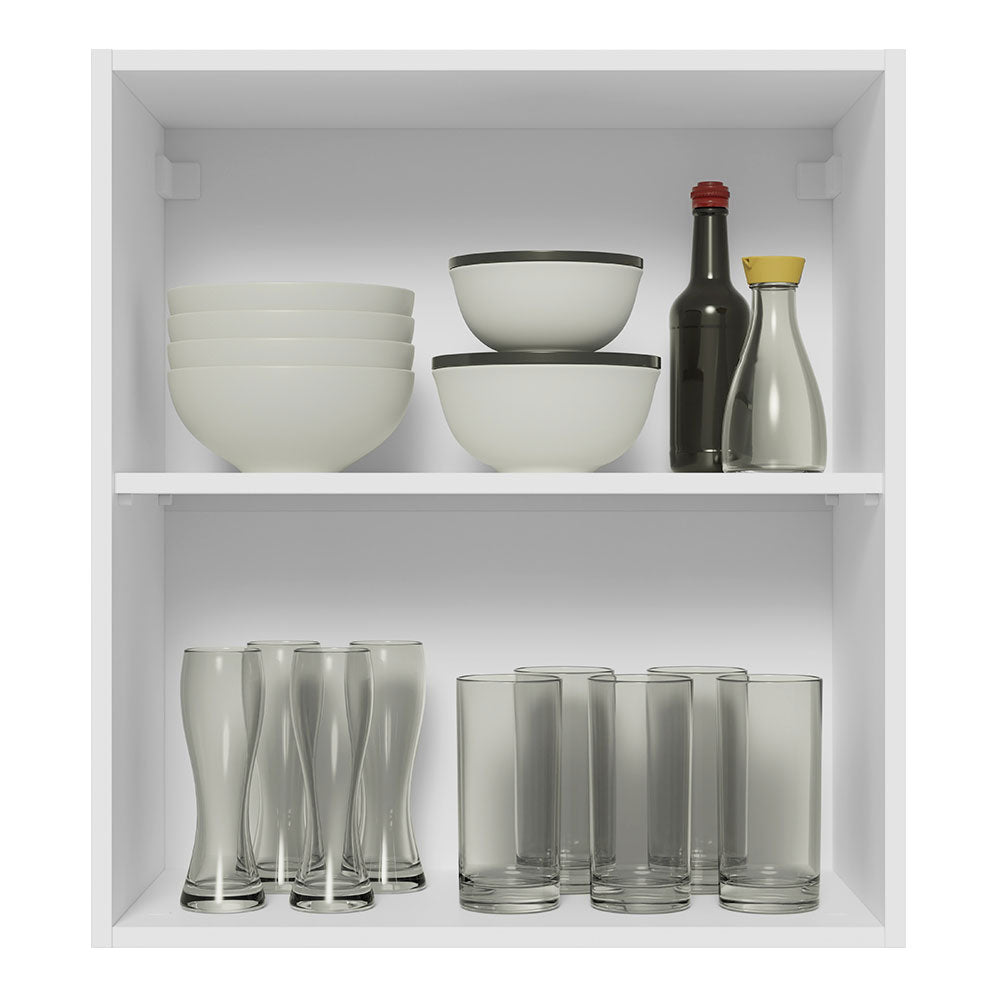 Gabinete de Cocina Glamy Blanco y Marron 60x66cm Flotante con Una Puerta - ALACENAS Y MUEBLES MICROONDAS | Bylmo
