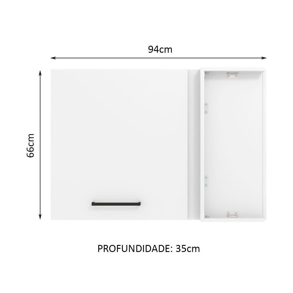 Gabinete de Cocina Agata Blanco 94x66cm Flotante con Una Puerta - ALACENAS Y MUEBLES MICROONDAS | Bylmo
