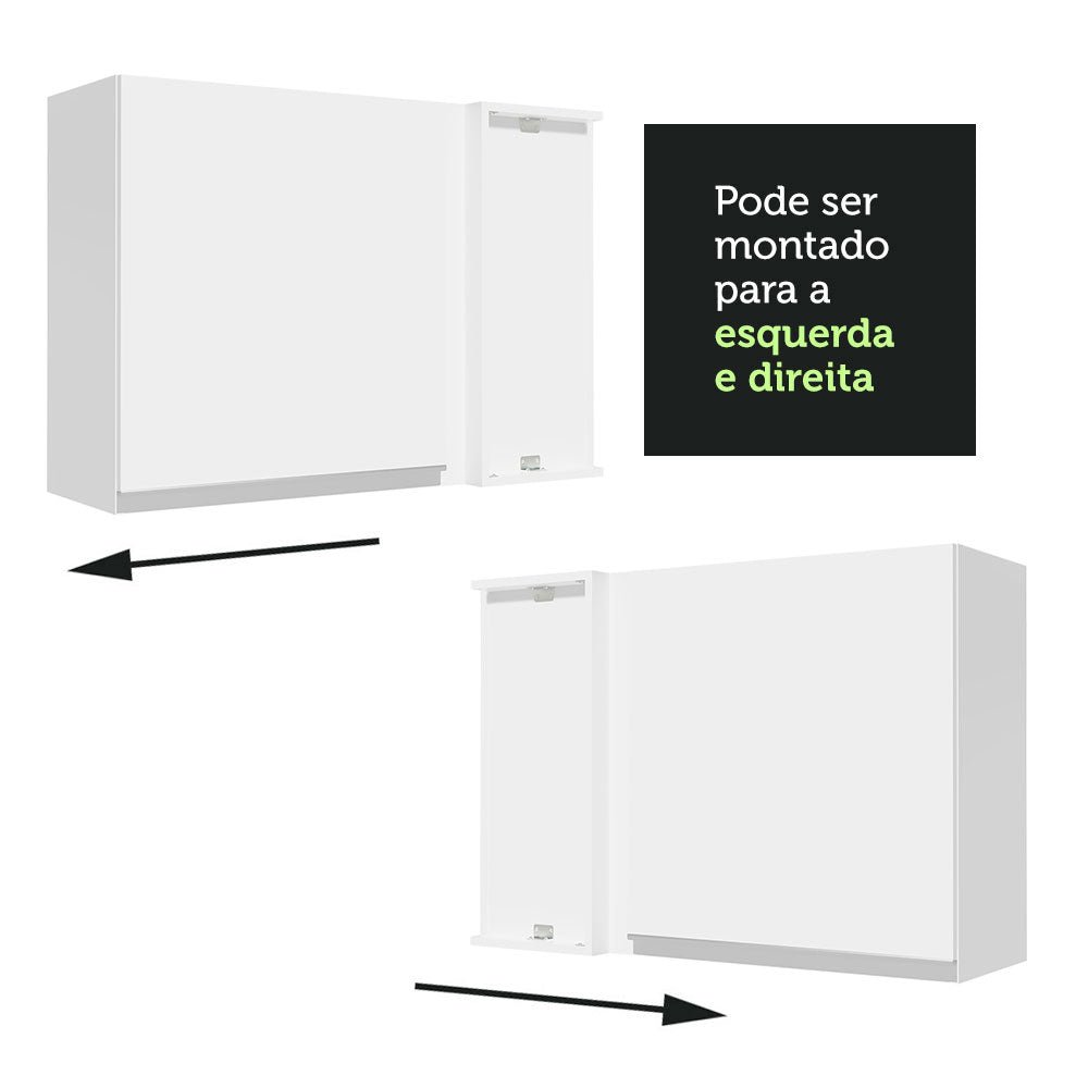 Gabinete de Cocina Glamy Blanco 94x66cm Flotante con Una Puerta - ALACENAS Y MUEBLES MICROONDAS | Bylmo