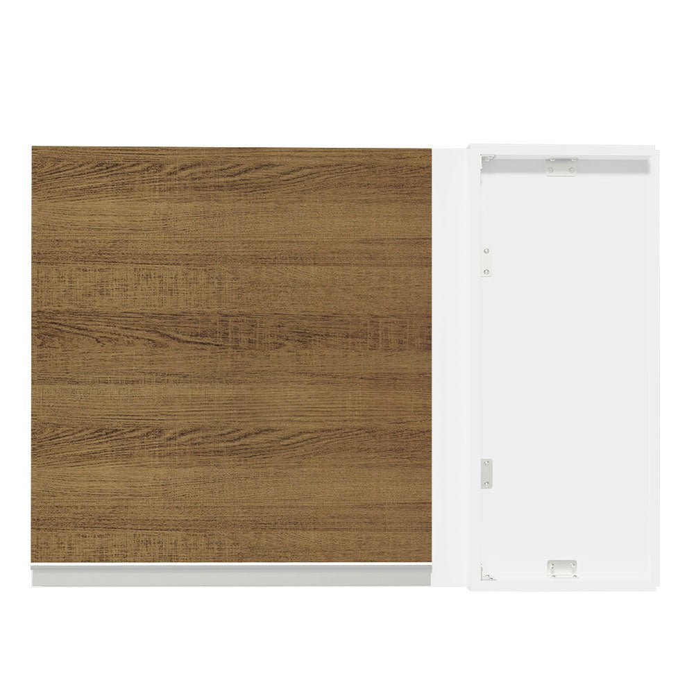 Gabinete de Cocina Glamy Blanco y Marron 94x66cm Flotante con Una Puerta - ALACENAS Y MUEBLES MICROONDAS | Bylmo