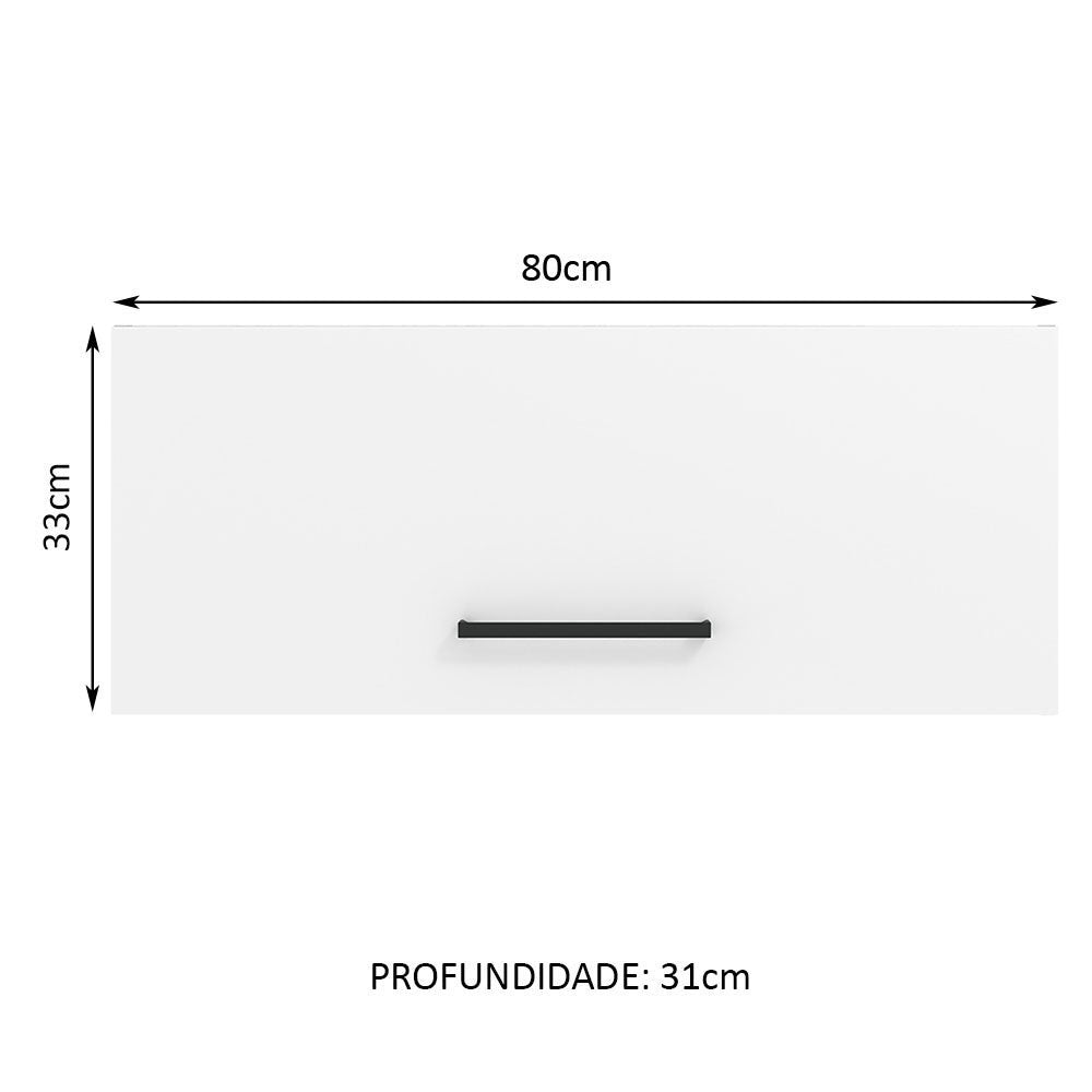 Gabinete de Cocina Agata Blanco 80x33cm Flotante con Dos Puertas - ALACENAS Y MUEBLES MICROONDAS | Bylmo