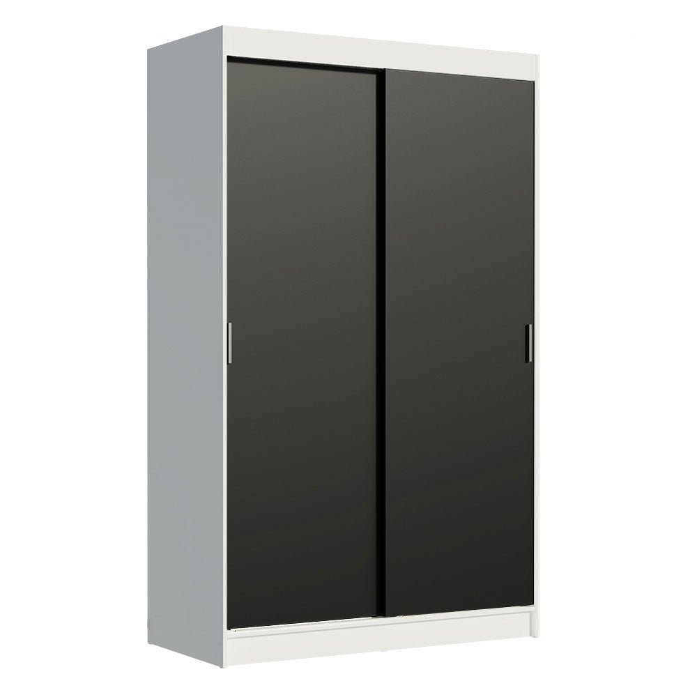 Closet Tokio Blanco y Negro 109x218cm con Dos Cajones y con Cinco Entrepaños - CLOSETS | Bylmo