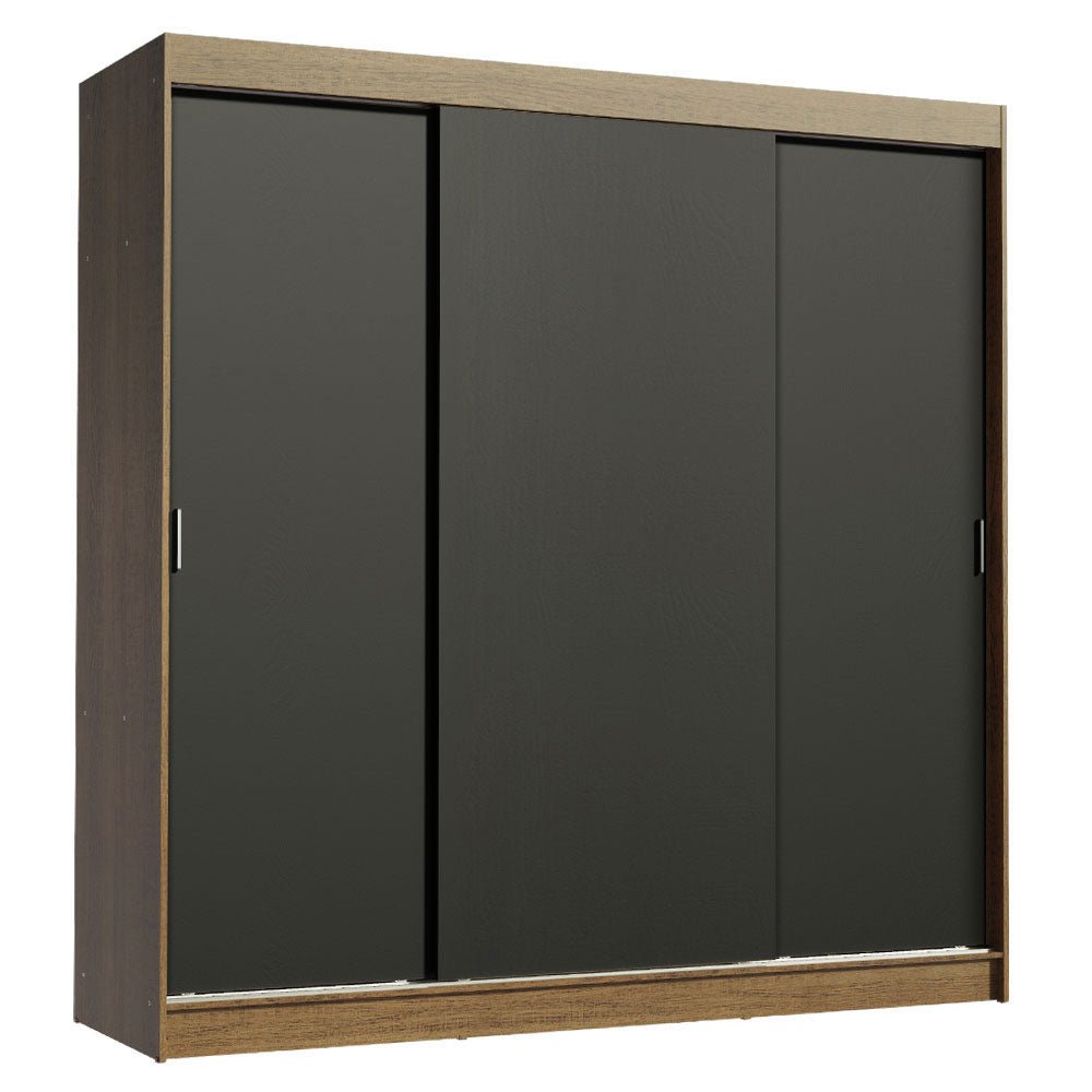 Closet Reno Marron y Negro 180x205cm con Cuatro Cajones y con Seis Entrepaños - CLOSETS | Bylmo