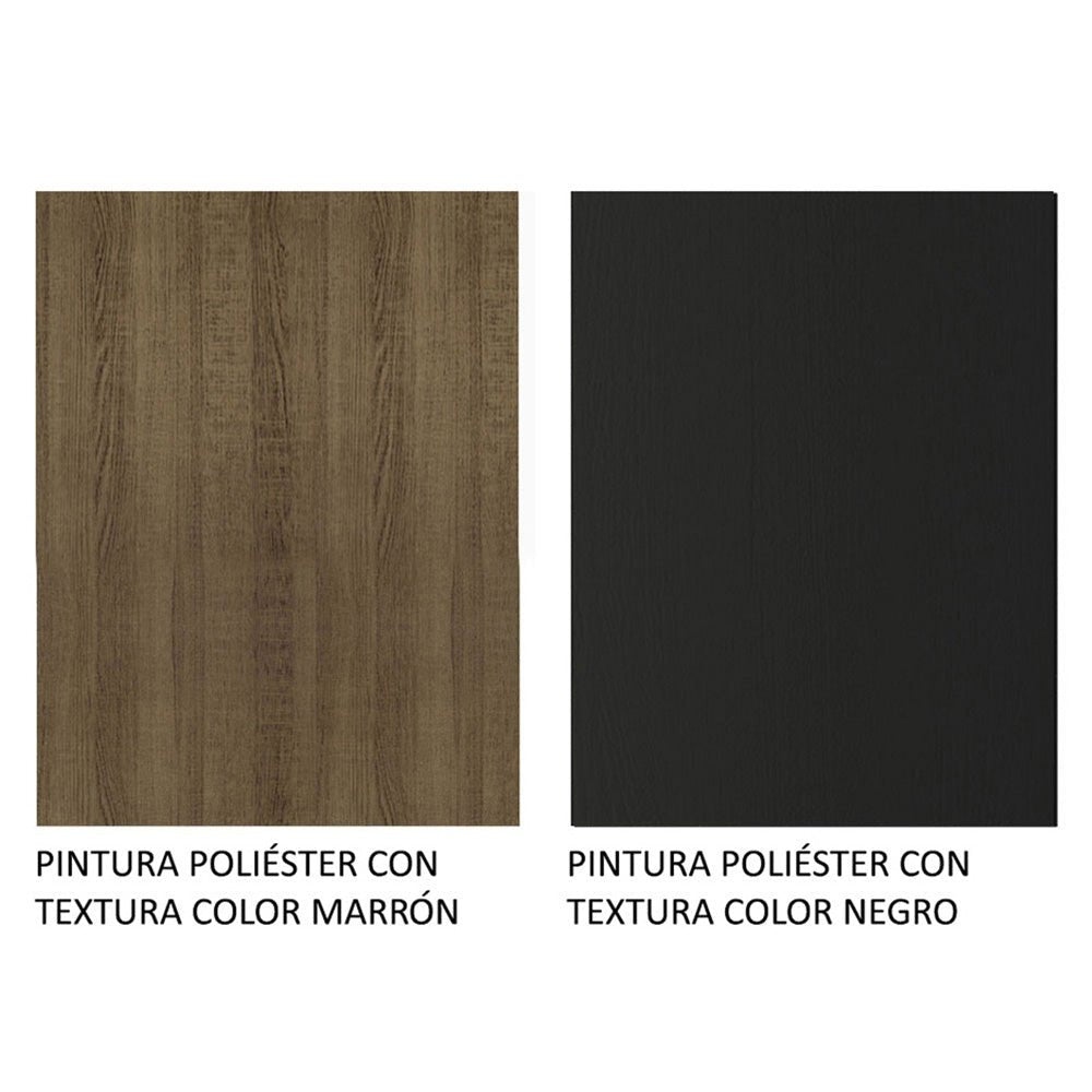 Closet Reno Marron y Negro 180x205cm con Espejo con Cuatro Cajones y con Seis Entrepaños - CLOSETS | Bylmo