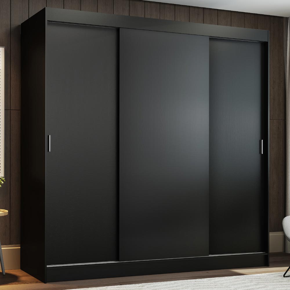 Closet Reno Negro 180x205cm con Cuatro Cajones y con Seis Entrepaños - CLOSETS | Bylmo