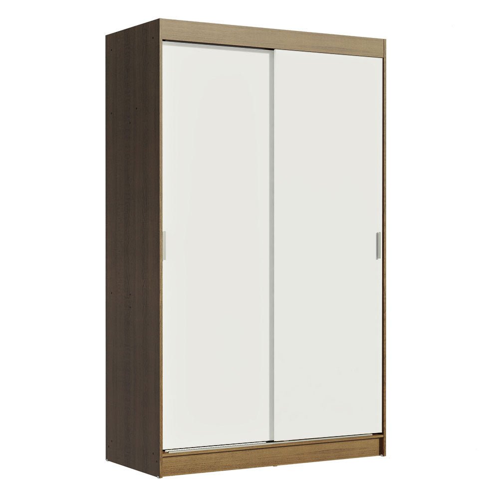Closet Reno Marron y Blanco 109x218cm con Dos Cajones y con Cinco Entrepaños - CLOSETS | Bylmo