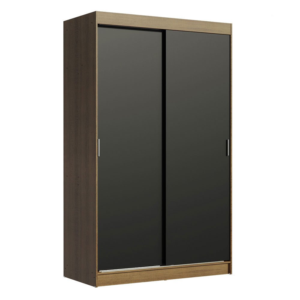 Closet Tokio Marron y Negro 109x218cm con Dos Cajones y con Cinco Entrepaños - CLOSETS | Bylmo