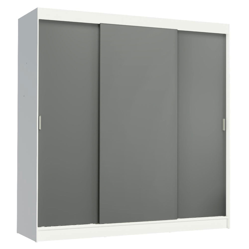 Closet Tokio Blanco y Gris 180x205cm con Cuatro Cajones y con Seis Entrepaños - CLOSETS | Bylmo