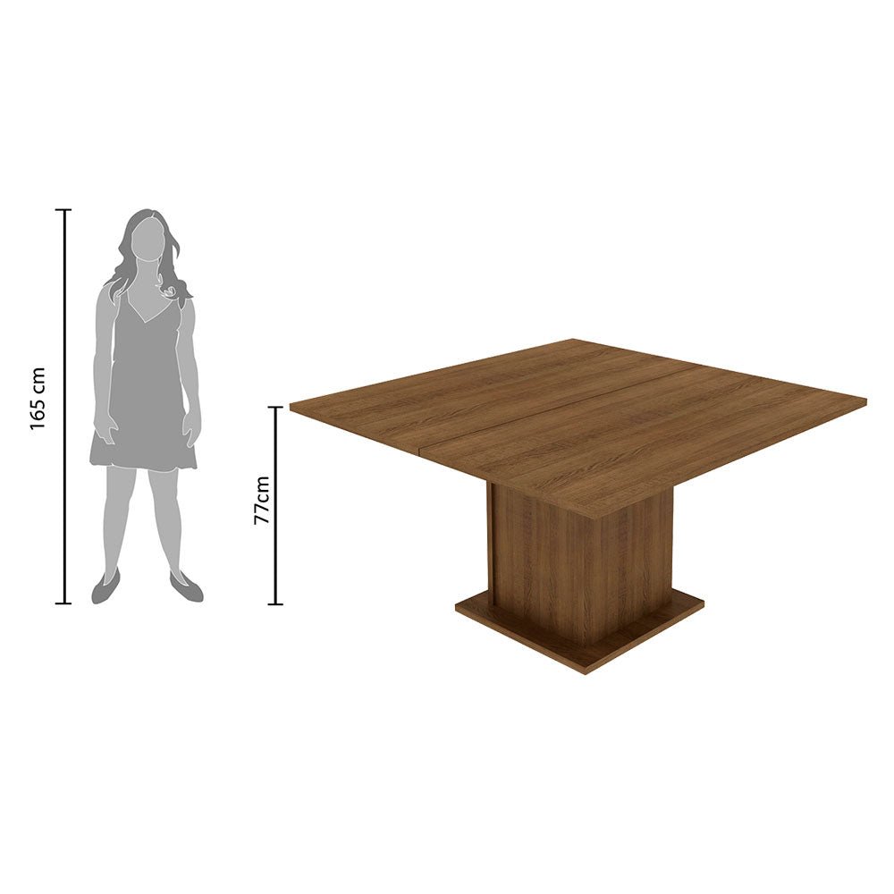 Comedor Marron 136x77cm Cuadrado de Ocho Puestos sin Sillas - COMEDORES | Bylmo