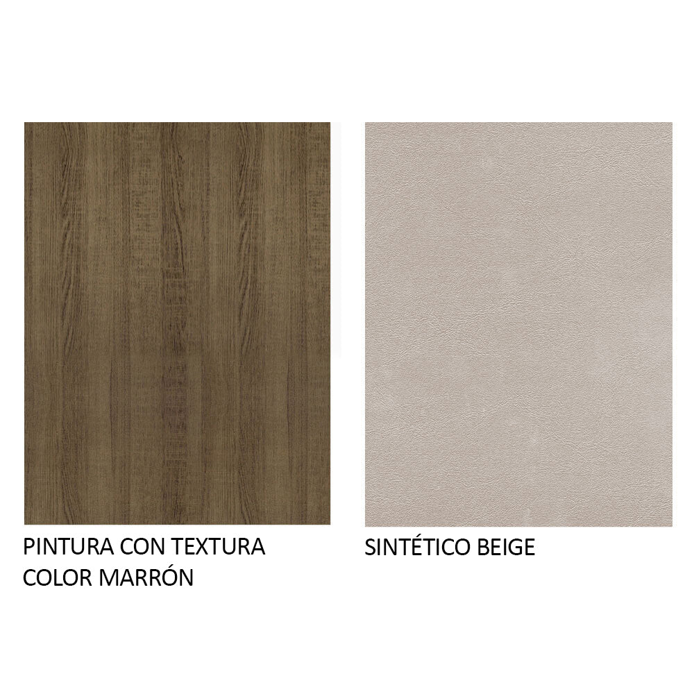 Comedor Rosie Marron y Beige 136x76cm Cuadrado de 4 Puestos con 4 Sillas - COMEDORES | Bylmo