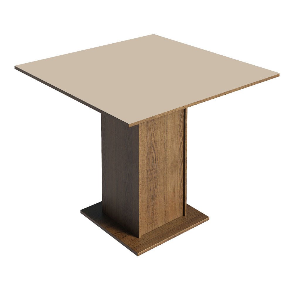 Comedor Livia Marron y Crema 90x78cm Cuadrado de 4 Puestos con 4 Sillas - COMEDORES | Bylmo