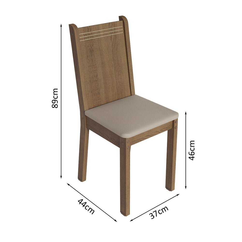 Comedor Samara Marron y Crema 90x78cm Cuadrado de 4 Puestos con 4 Sillas - COMEDORES | Bylmo