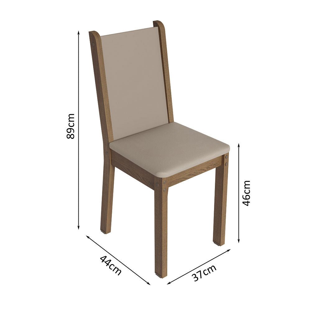 Comedor Briana Marron y Crema 90x78cm Cuadrado de 4 Puestos con 4 Sillas - COMEDORES | Bylmo