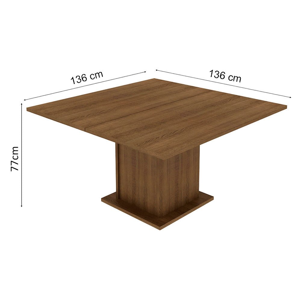 Comedor Marisa Marron y Crema 136x77cm Cuadrado de 8 Puestos con 8 Sillas - COMEDORES | Bylmo