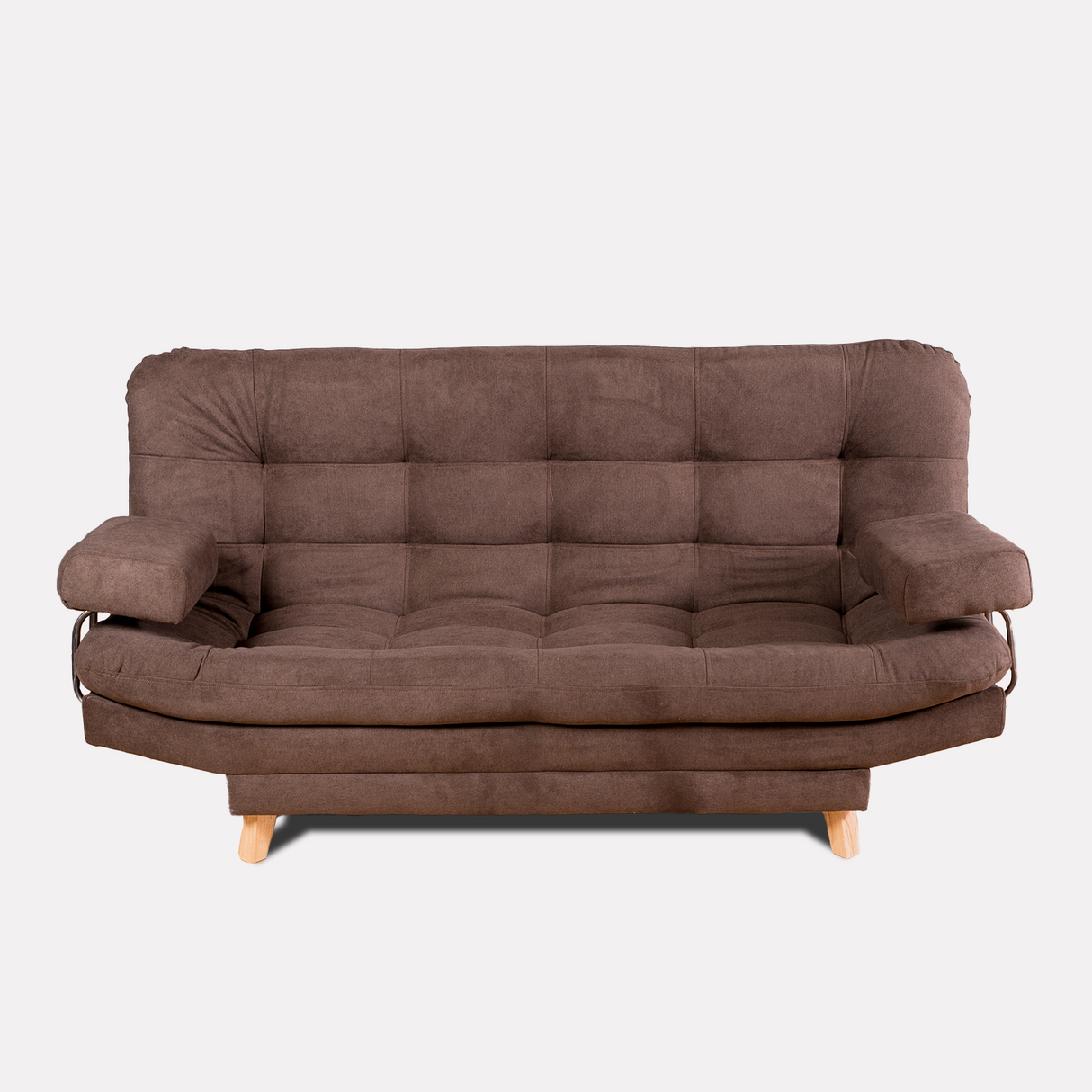 Sofá Cama Valencia Chocolate 180x85cm De Tres Puestos Antifluido con Patas - SOFAS Y POLTRONAS | Bylmo