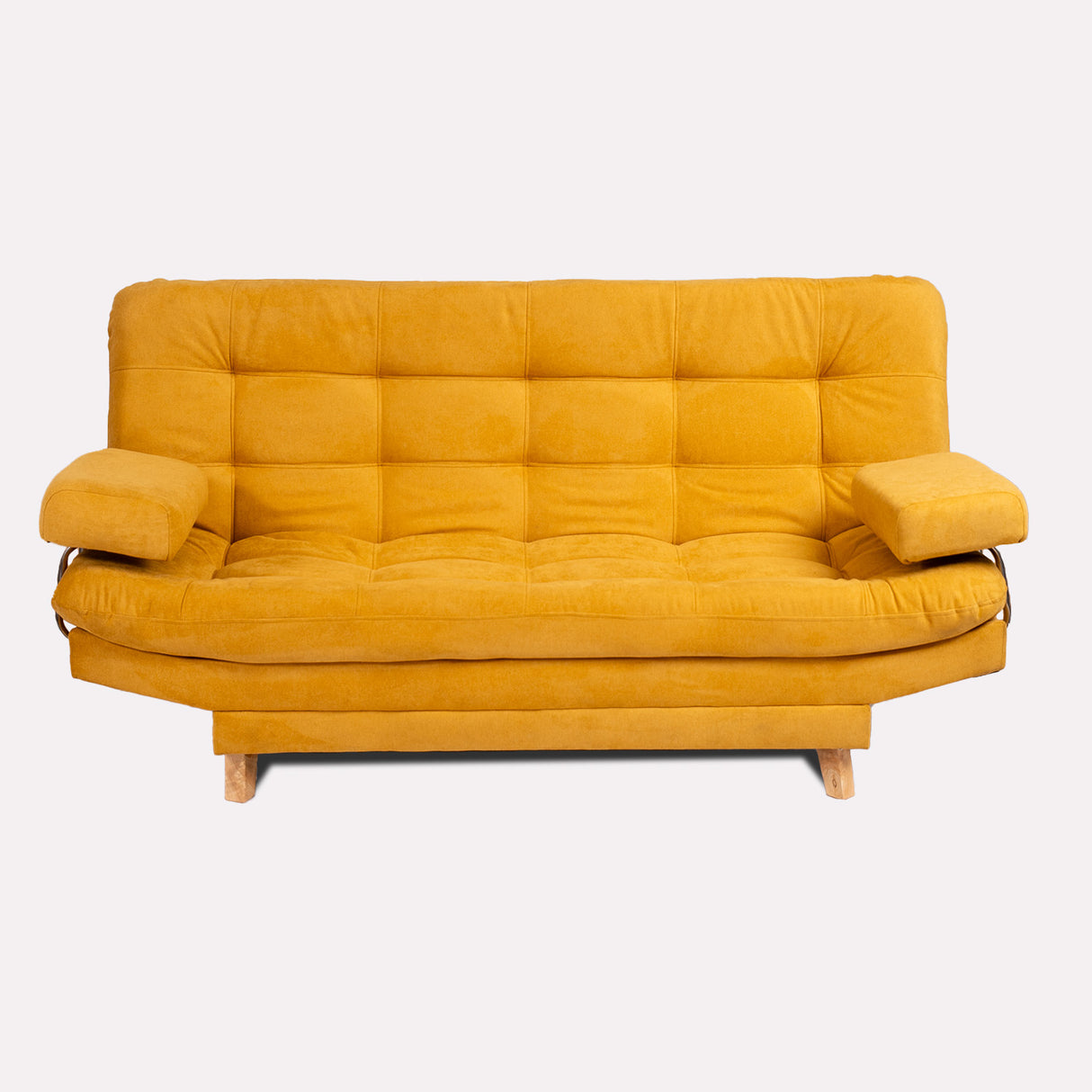 Sofá Cama Valencia Mostaza 180x85cm De Tres Puestos Antifluido con Patas - SOFAS Y POLTRONAS | Bylmo