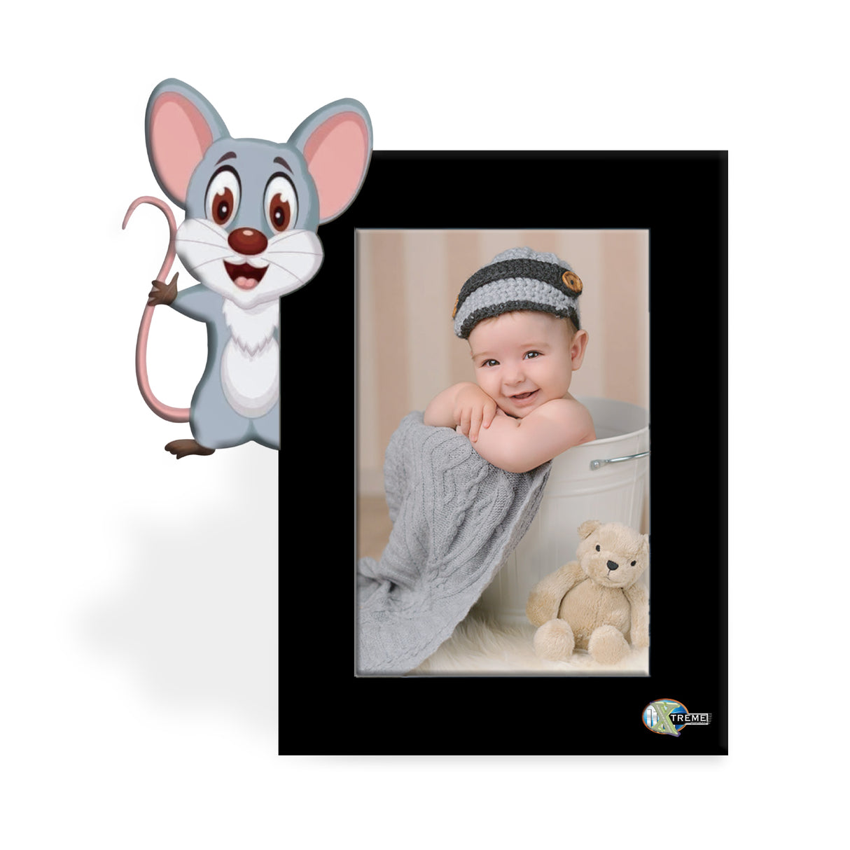 Portarretrato Kids Negro 19.5x22cm sin Marco y con Vidrio Protector - PORTARRETRATOS | Bylmo