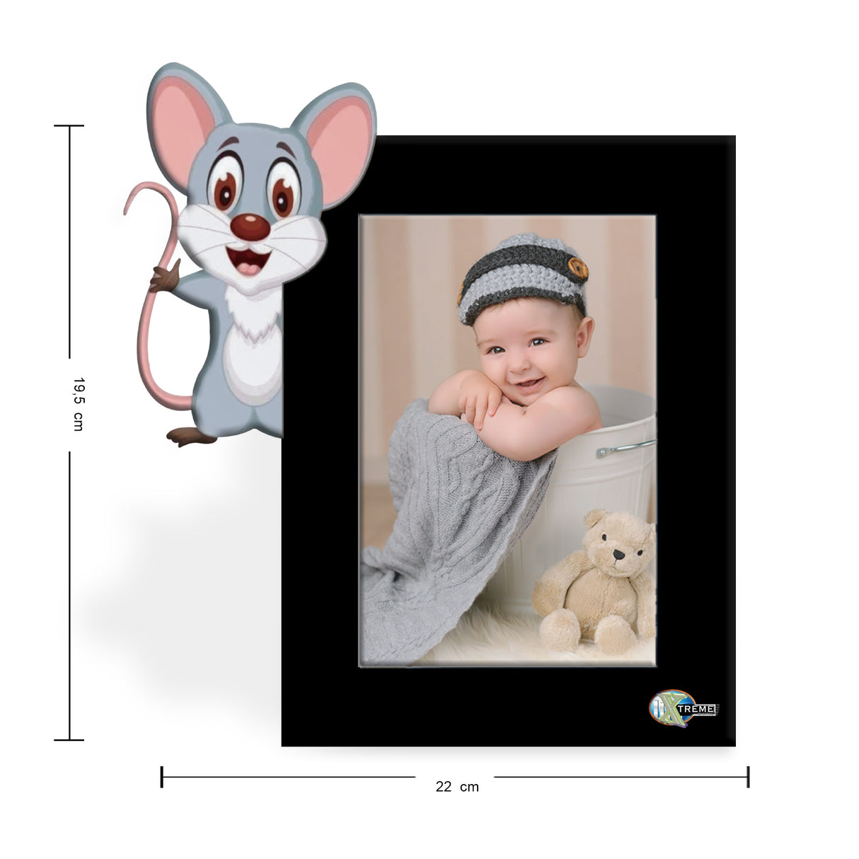 Portarretrato Kids Negro 19.5x22cm sin Marco y con Vidrio Protector - PORTARRETRATOS | Bylmo