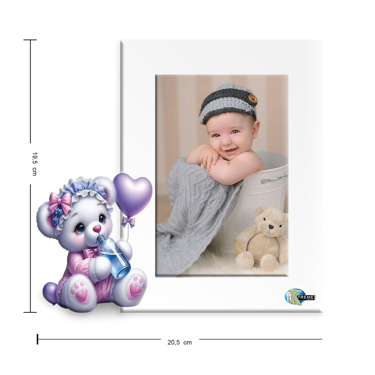 Portarretrato Kids Fantasía Blanco 19.5x20cm sin Marco y con Vidrio Protector - PORTARRETRATOS | Bylmo