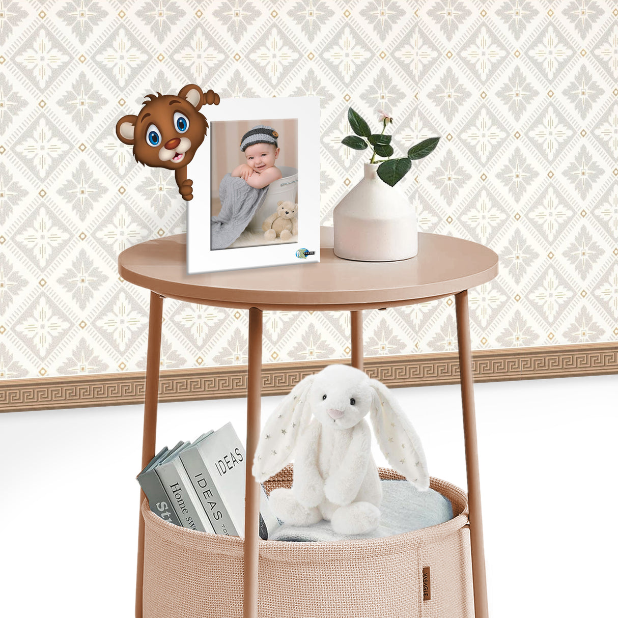 Portarretrato Kids Blanco 21.5x21.5cm sin Marco y con Vidrio Protector - PORTARRETRATOS | Bylmo